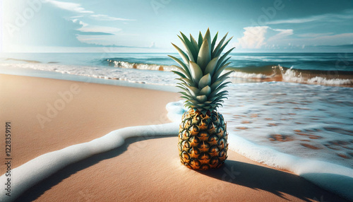 Obraz na płótnie Fresh Pineapple Symbolizing Summer and Vacation w salonie
