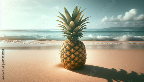 Obraz na płótnie Fresh Pineapple Symbolizing Summer and Vacation w salonie