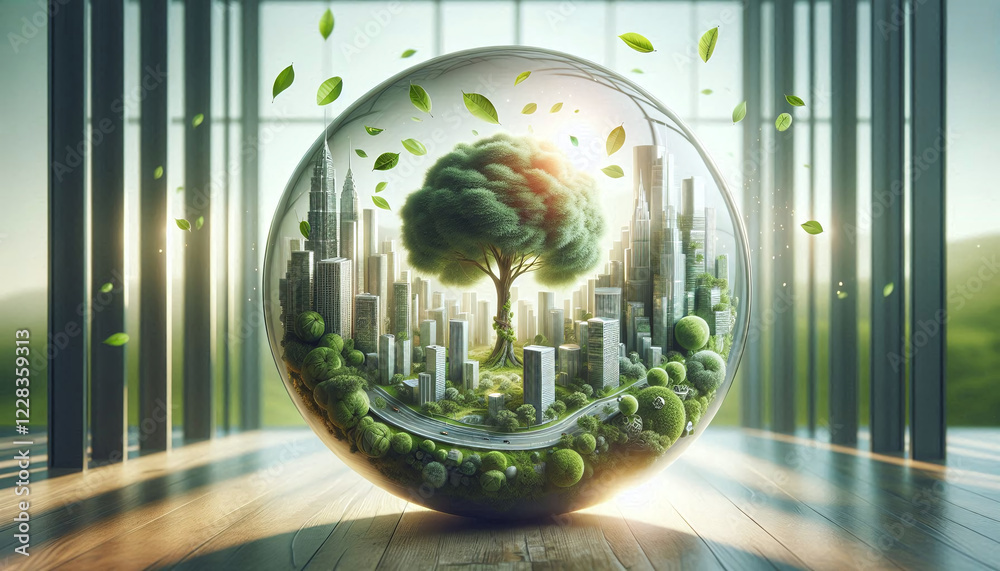 Futuristic Sustainable City with Nature Integration