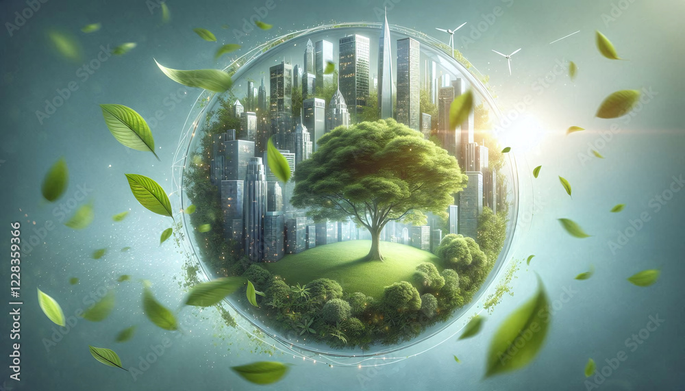 Futuristic Sustainable City with Nature Integration