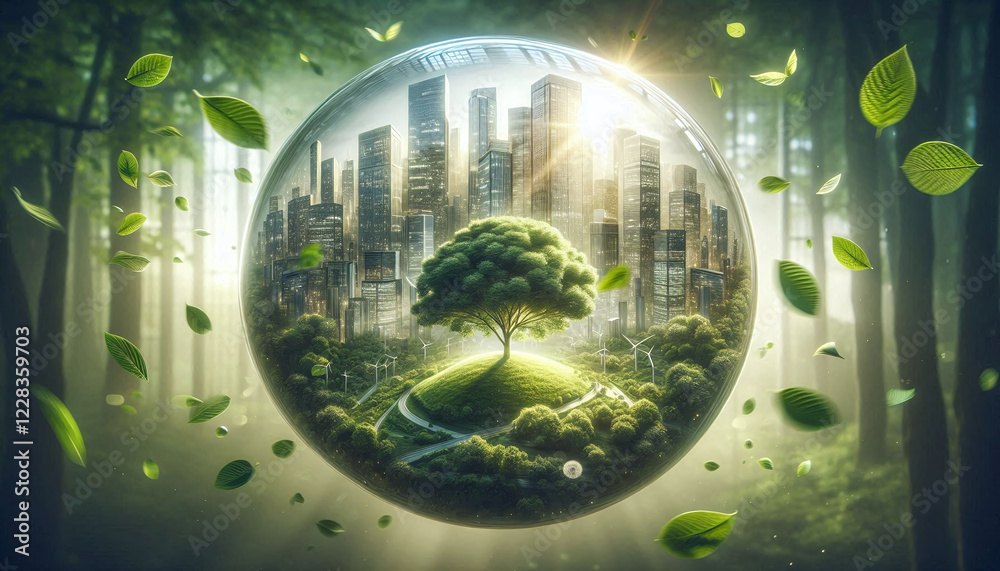 Futuristic Sustainable City with Nature Integration