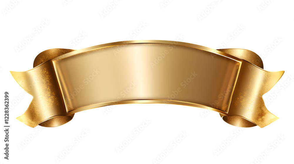 Gold Ribbon Banner, Elegant Decorative Design, Isolated on Transparent Background Gold Ribbon Banner, Elegant Decorative Design, Isolated on Transparent Background