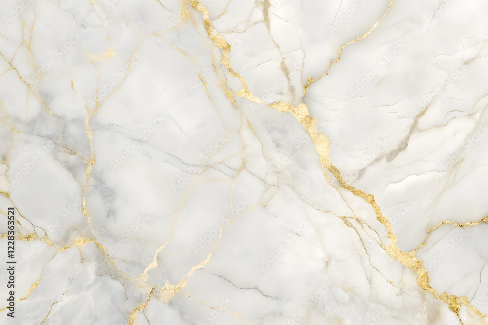 Naklejka premium Elegant White Marble with Golden Veins Texture Background Image