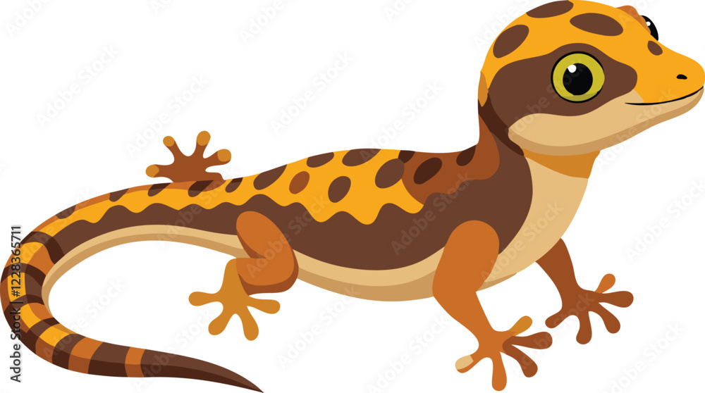 Obraz premium Madagascar gecko isolated on white background vector art illustration 