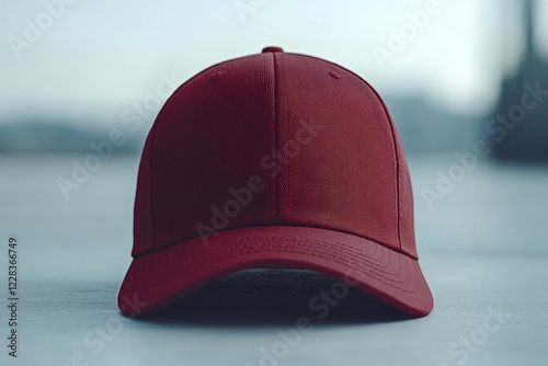 Wallpaper Mural Red Textured Baseball Cap on Neutral Background Torontodigital.ca