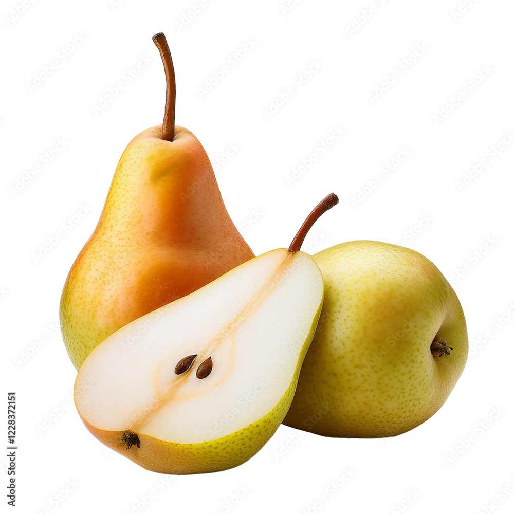 pears isolated with transparency