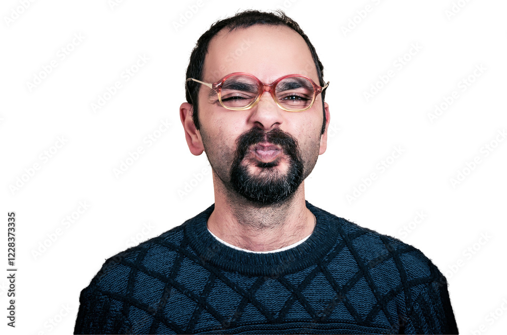 Fototapeta premium Funny geek man portrait