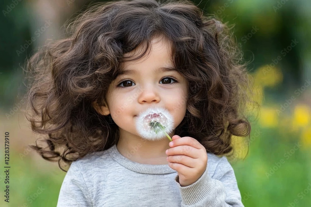 Capture the essence of a carefree child, a moment of pure innocent joy, as they gently blow dandelion seeds into the wind, a golden hour glow The soft focus enhances the ethereal beauty Capture the essence of a carefree child, a moment of pure innocent joy, as they gently blow dandelion seeds into the wind, a golden hour glow The soft focus enhances the ethereal beauty