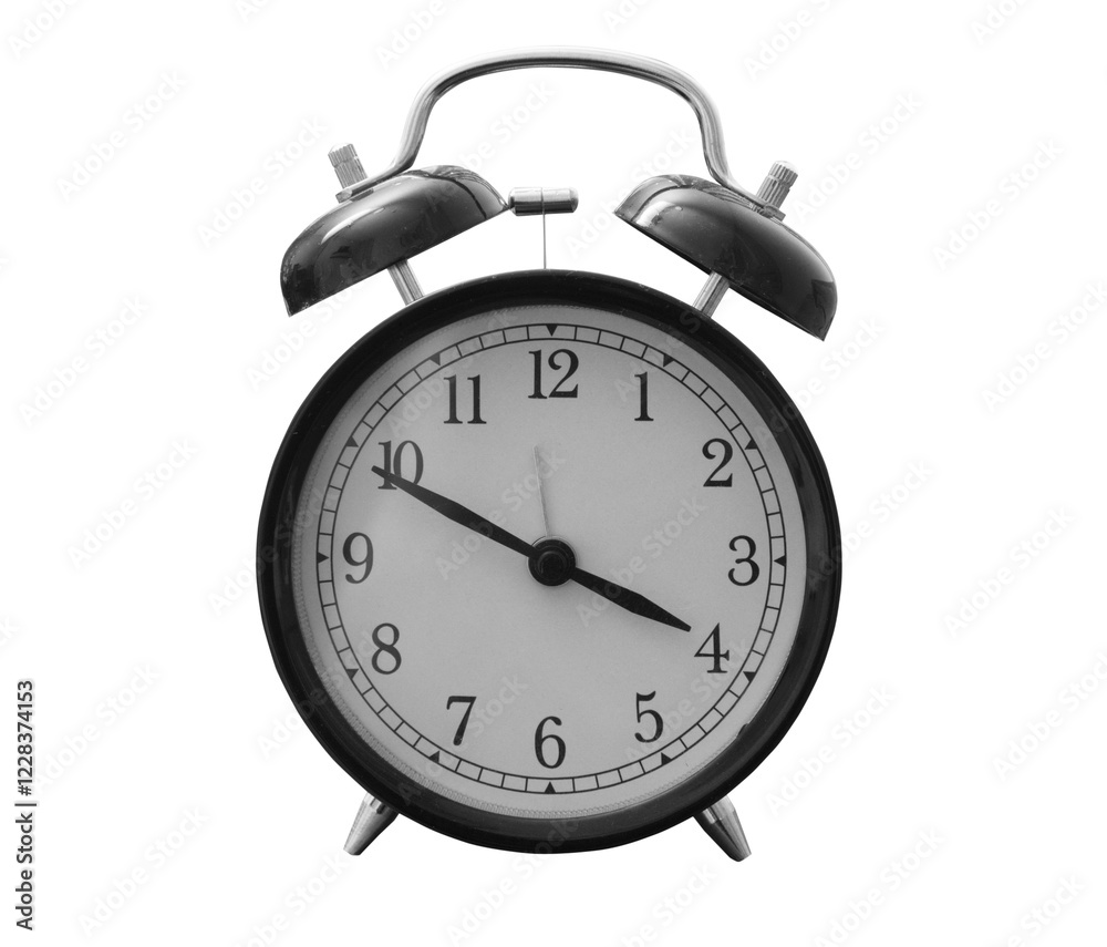 Old alarm clock isolated Old alarm clock isolated