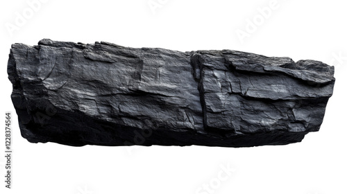 Large dark rock with transparent background. Transparent background