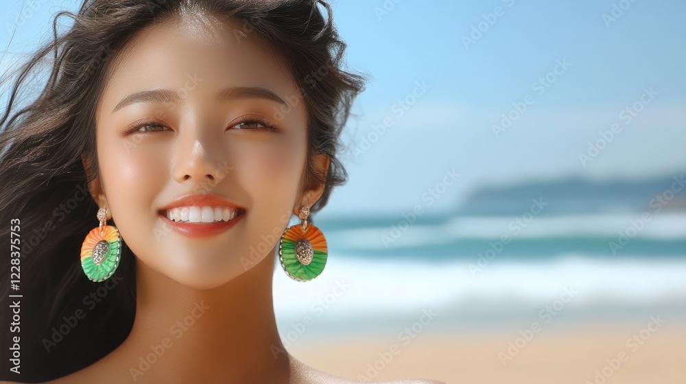Embrace the sun with this vibrant beach day look, showcasing a trendy tie-dye beach set complemented by bold statement earrings, perfect for summer getaways and beach adventures This colorful Embrace the sun with this vibrant beach day look, showcasing a trendy tie-dye beach set complemented by bold statement earrings, perfect for summer getaways and beach adventures This colorful