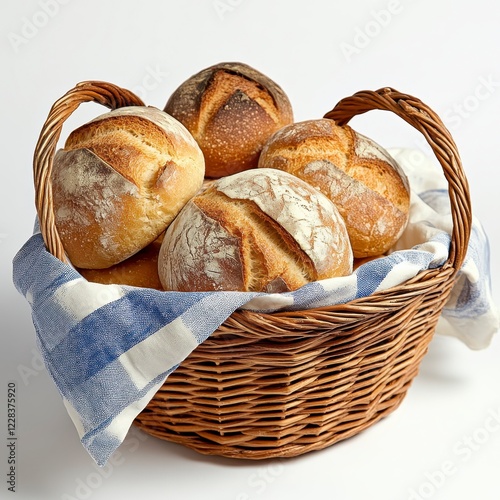 Wallpaper Mural Freshly Baked Bread Basket, an inviting assortment of artisanal loaves, perfect for culinary displays and bakery promotions. Torontodigital.ca