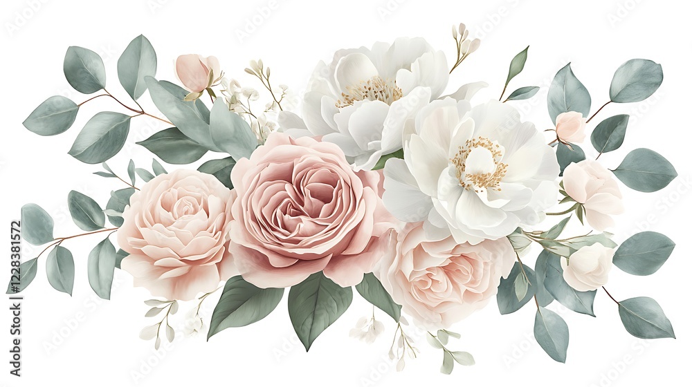 Fototapeta premium Delicate Blush and White Floral Arrangement