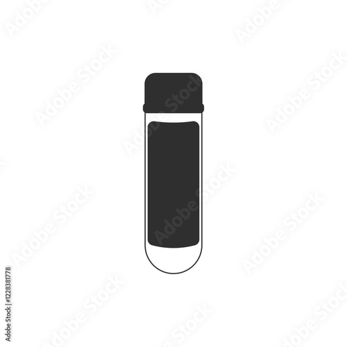 Blood test tube icon flat vector. Review clinical body. Machine diagnosis