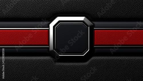 Black Red Leather Background With Octagon Detail