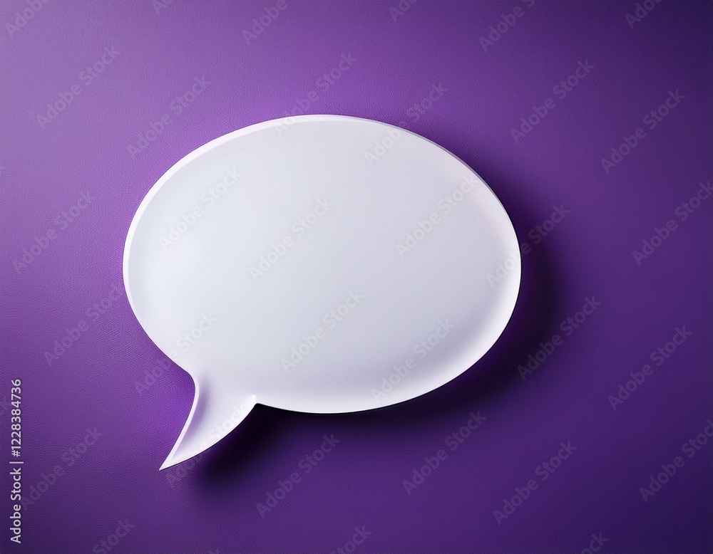 Blank Speech Bubble on purple background, 3D render Blank Speech Bubble on purple background, 3D render
