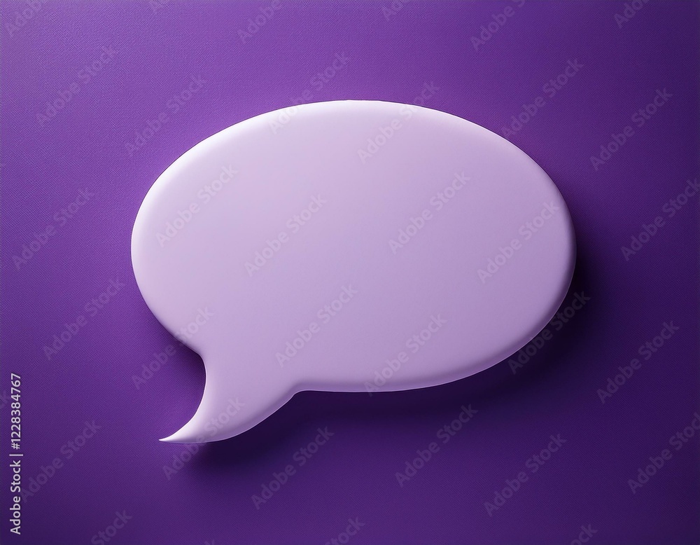 Blank Speech Bubble on purple background, 3D render Blank Speech Bubble on purple background, 3D render