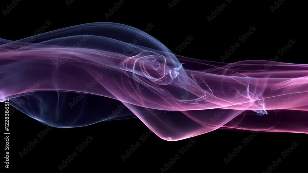 Abstract flowing smoke effect with purple and blue hues on a black background Abstract flowing smoke effect with purple and blue hues on a black background