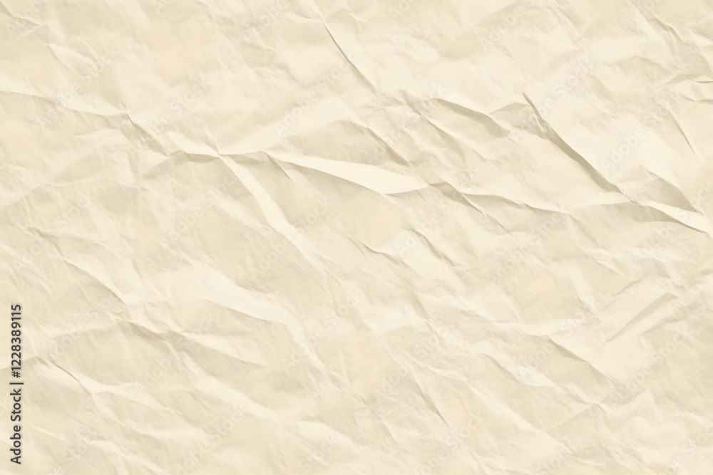 Crumpled Paper Texture Forms an Elegant Background with Soft Folds and a Subtle, Creamy Hue. Crumpled Paper Texture Forms an Elegant Background with Soft Folds and a Subtle, Creamy Hue.
