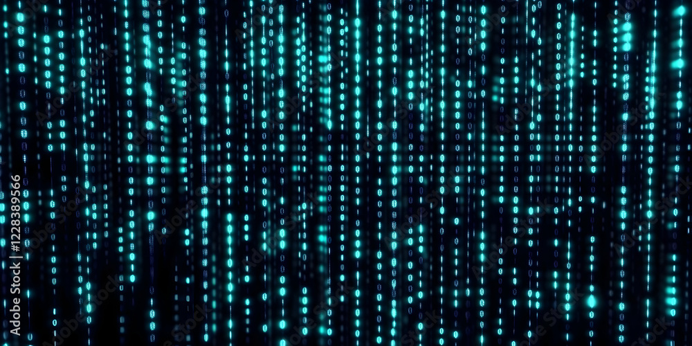 Binary Code Streams Flow Downward, Representing Digital Data in Motion with Cybersecurity, Technology, and Communication. Binary Code Streams Flow Downward, Representing Digital Data in Motion with Cybersecurity, Technology, and Communication.