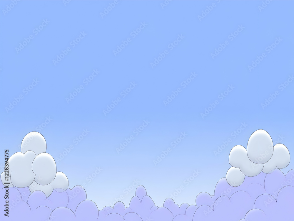 Cartoon Clouds Float Gently in a Serene Blue Sky Background Illustration Cartoon Clouds Float Gently in a Serene Blue Sky Background Illustration