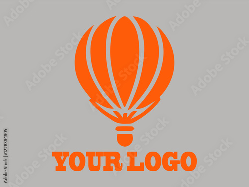 Orange hot air balloon design on gray background suitable for digital and logo design minimalist design balloon vector illustration,balloons in the air,colorful balloons