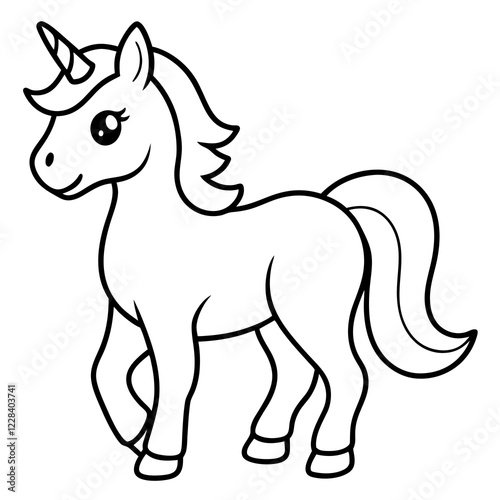 Wallpaper Mural Cute Silhouette Unicorn Line Art Black Vector Carton Illustration  Torontodigital.ca