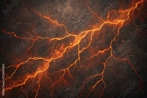 lightning in the dark
Fiery Cracked Lava Texture Background with Glowing Energy