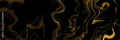 Panel kuchenny z motywem Marble texture wall surface black gold ink pattern graphic  background granite abstract light elegant grey for do floor plan ceramic counter texture tile black yellow background natural for paper.