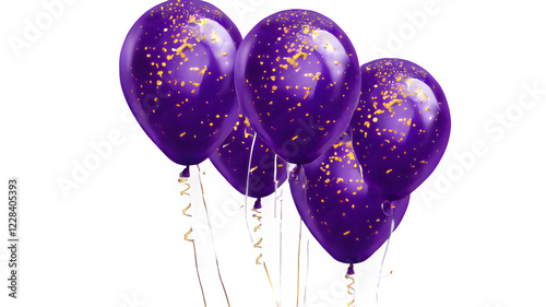 purple balloons isolated on white