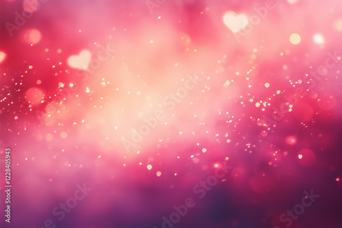 Valentine’s Day heart-shaped light bokeh background