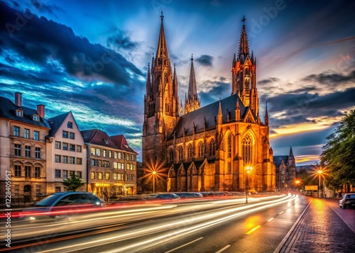 Frankfurt Kaiserdom Cathedral Night Long Exposure Photography photo