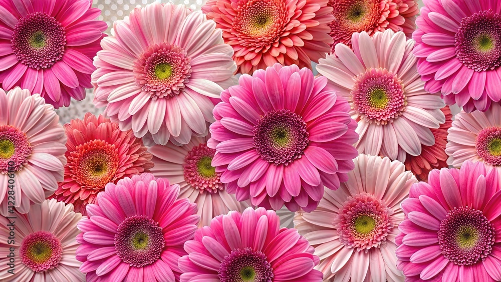 Pink Gerber Daisy Flower Heads - AI Generated PNG Pink Gerber Daisy Flower Heads - AI Generated PNG