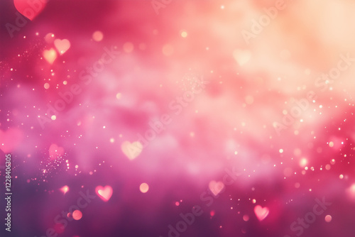 Valentine’s Day heart-shaped light bokeh background