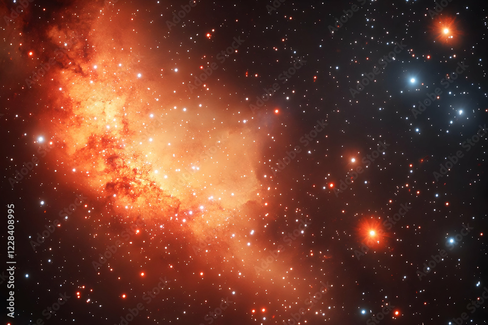 Nebula and Stars Shine Brightly in the Cosmic Night Sky with Glowing Clouds Nebula and Stars Shine Brightly in the Cosmic Night Sky with Glowing Clouds