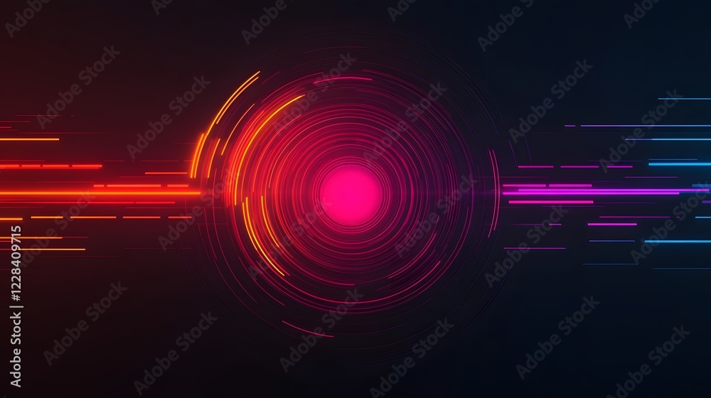 Abstract visualization showcasing the interconnected elements of a comprehensive brand strategy featuring glowing paths and segmented icons dynamically converging to a central