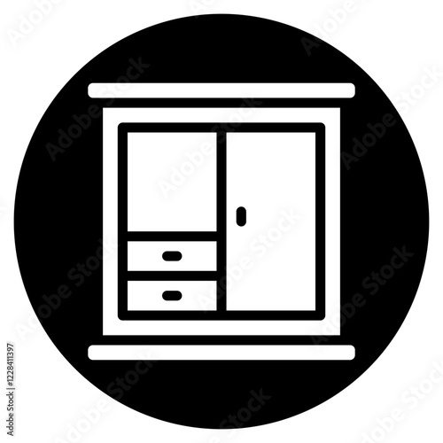 wardrobe glyph icon