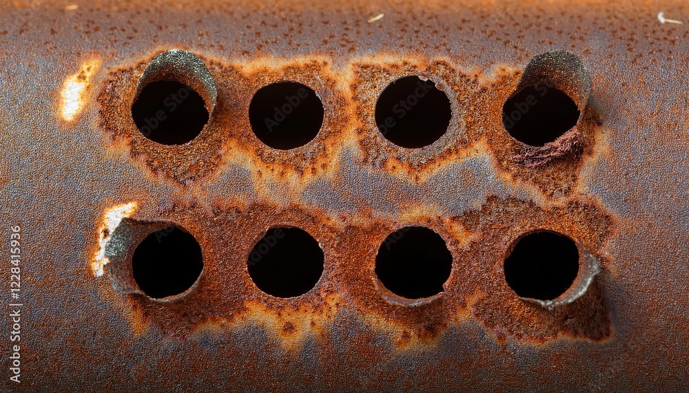 Rusty Metal Surface with Holes and Patina Rusty Metal Surface with Holes and Patina