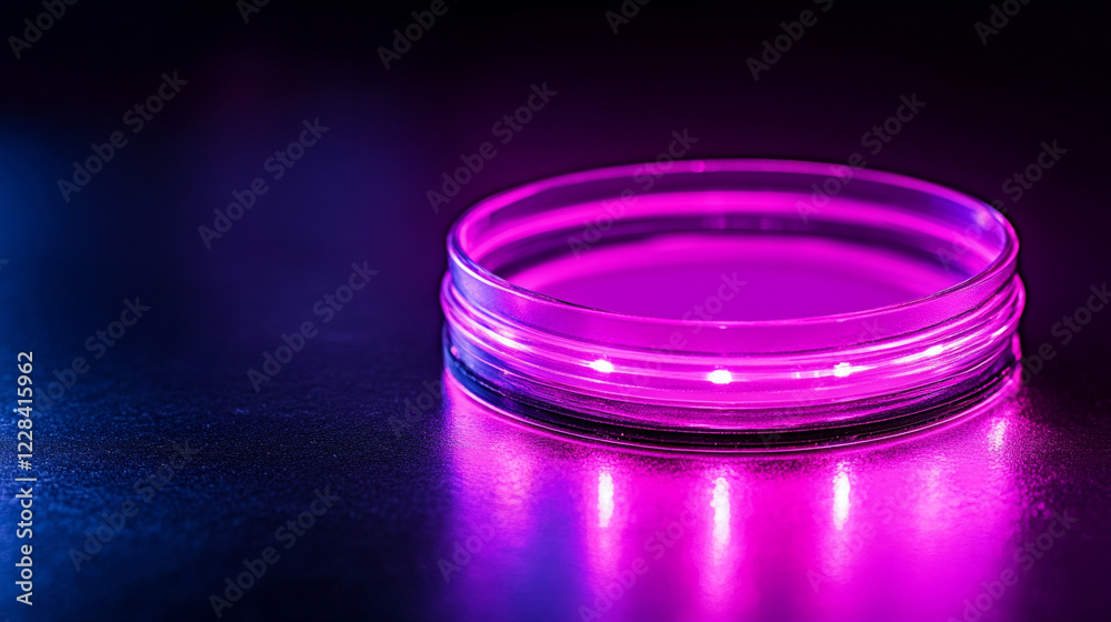 Petri dish with glowing patterns symbolizing the spread of infectious disease minimalistic bright tone modern blurred empty blank caption space on the side Petri dish with glowing patterns symbolizing the spread of infectious disease minimalistic bright tone modern blurred empty blank caption space on the side