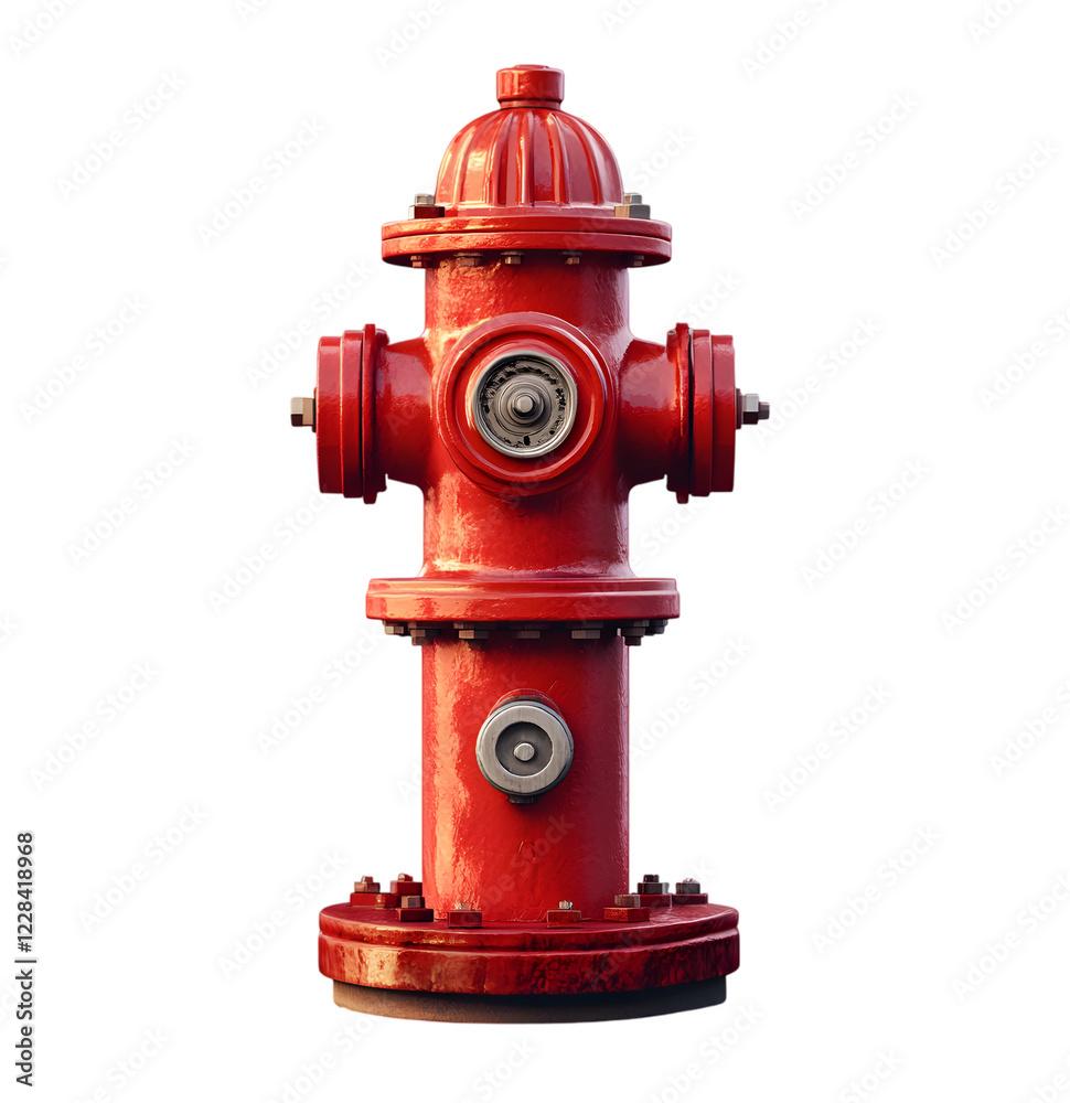 Red Fire Hydrant for Urban Safety, Emergency Water Supply, Isolated on Transparent Background Red Fire Hydrant for Urban Safety, Emergency Water Supply, Isolated on Transparent Background