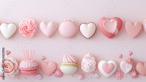 Romantic Pink Aesthetic: Hearts, Roses, and Sweets for Valentine's Day, 