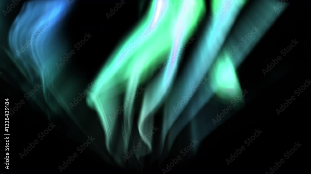 Animated Aurora Journey Green and Blue Loop