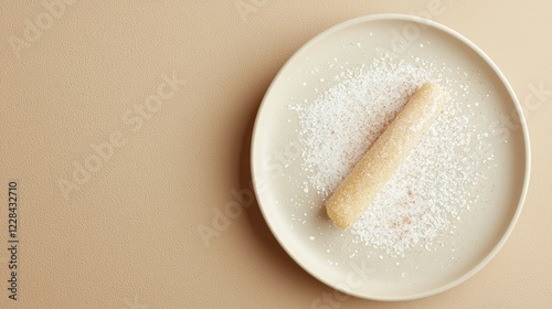 Delicious Sweet Treat on Soft Neutral Background with Sugar Dust