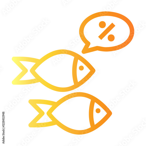 fish Line Gradient Icon