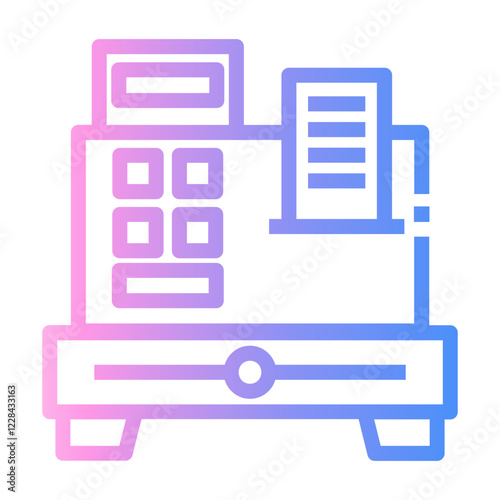 cashier machine Line Gradient Icon