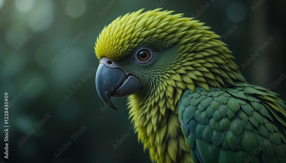 Fototapeta premium Vibrant Green Parrot 'Kakapo'