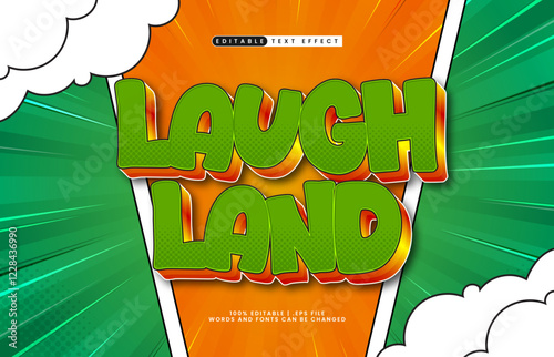 laugh land editable text effect with a comic and kids text style