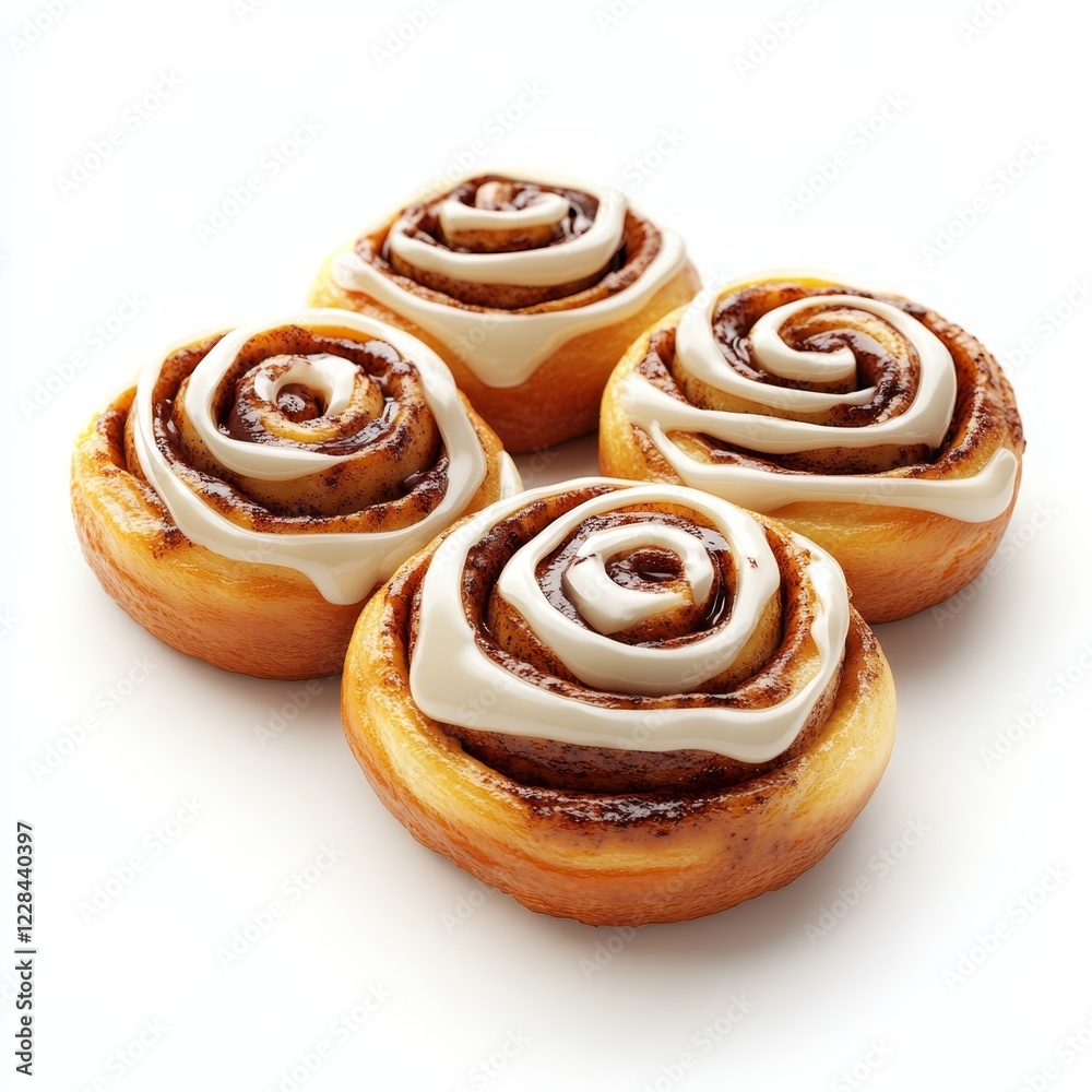 Cinnamon rolls isolated on white background Cinnamon rolls isolated on white background