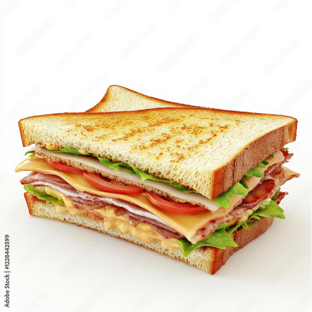 Club sandwich isolated on white background Club sandwich isolated on white background