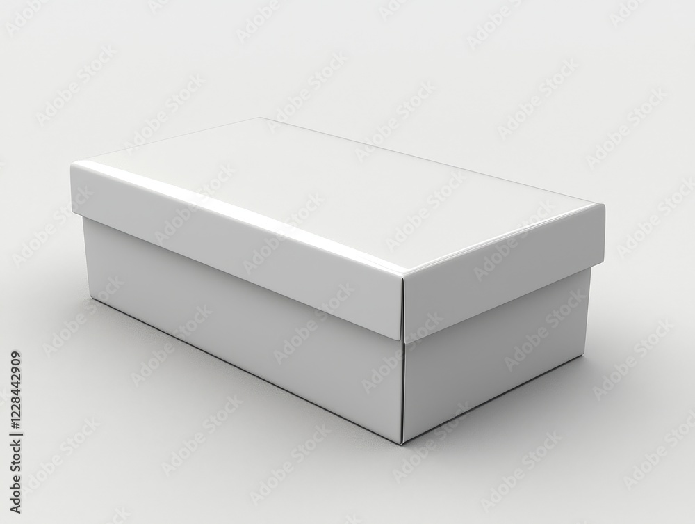 Naklejka premium A simple, closed white box on a plain background.